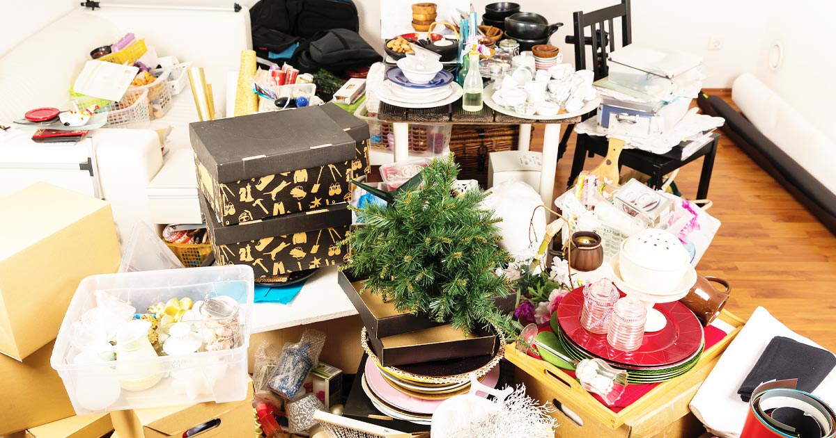 Photo of clutter to prepare for downsizing to a smaller home