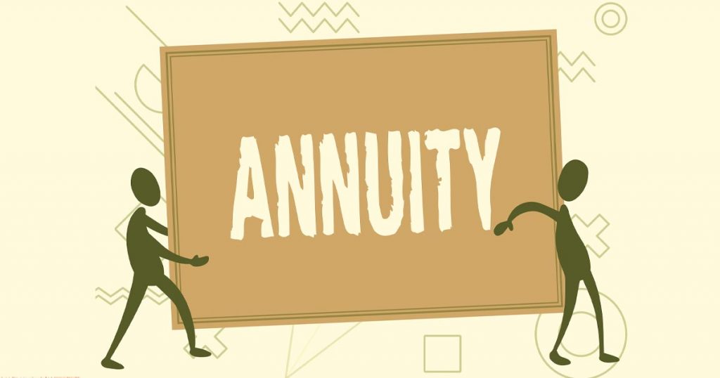 boost yields on annuities: illustration of two stick figures carrying an "Annuity" sign