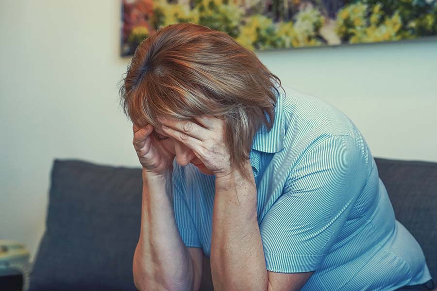 Grieving woman
