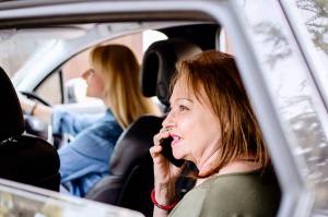 Senior taking a rideshare